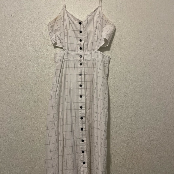 Madewell windowpane cutout cami midi dress - Picture 2 of 5